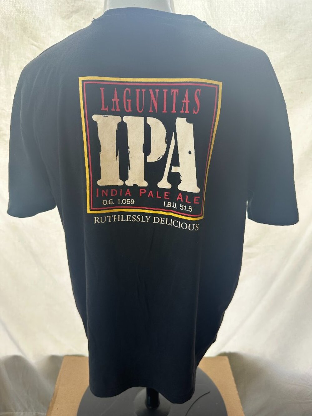 Lagunitas IPA India Pale Ale Men's Black T Shirt XL Ruthlessly Delicious